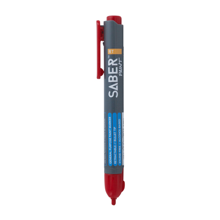 Saber Paint Rt Retractable Paint Marker, General Purpose, Red, PK6 59136